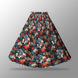 Skirt panel "MAXI" - crepe/ Butterfly & flowers wz.10