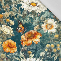 Butterfly & Flowers wz.1 - Cotton woven fabric