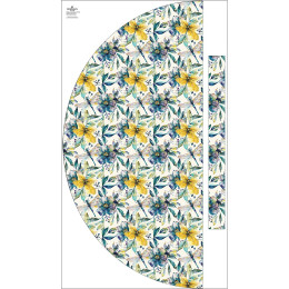 Skirt panel "MAXI" - crepe/ Butterfly & flowers wz.8