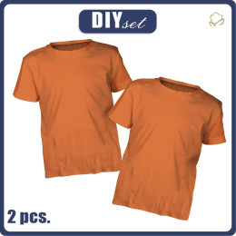 2-PACK - BASIC KID’S T-SHIRT - BRICK (DARK ORANGE)- sewing set
