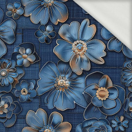 DENIM FLOWERS wz.1 - looped knit fabric
