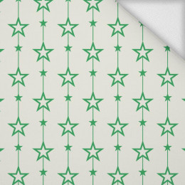 GREEN STARS (CHAINS) / VANILLA - looped knit 