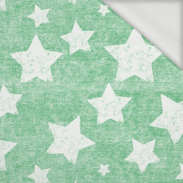 WHITE STARS / vinage look jeans (green) - organic looped knit fabric