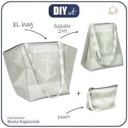 XL bag with in-bag pouch 2 in 1 - WHITE ANCHOR - sewing set