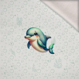 DOLPHIN (SEA ANIMALS PAT. 2) -  PANEL (60cm x 50cm) brushed knitwear with elastane ITY