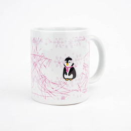 MUG WITH PRINT - PENGUIN 2.0 / fuchsia