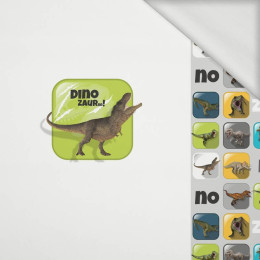 DINO TILES PAT. 3 / green - Panoramic panel - looped knit fabric with elastane