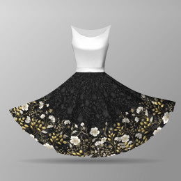 FLOWERS (pattern no. 8) / black - circle skirt panel