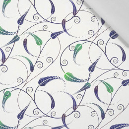LEAVES pat. 5 (green) - Cotton woven fabric