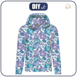 CLASSIC WOMEN’S HOODIE (POLA) - FROZEN GARDEN - looped knit fabric 