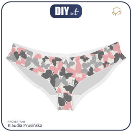 WOMEN'S PANTIES - BUTTERFLIES / pink  - S