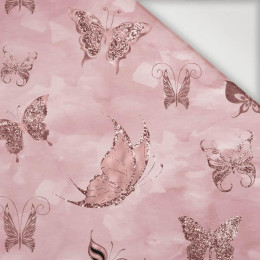 BUTTERFLIES (GLITTER BUTTERFLIES) / CAMOUFLAGE pat. 2 (rose quartz) - Nylon fabric PUMI