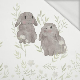 GREY BUNNIES (PASTEL BUNNIES) - panoramic panel looped knit (60cm x 155cm)