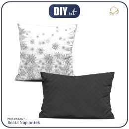 DECORATIVE PILOWS - GREY SNOWFLAKES