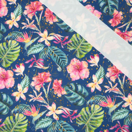 TROPICAL JUNGLE / dark blue - swimsuit lycra