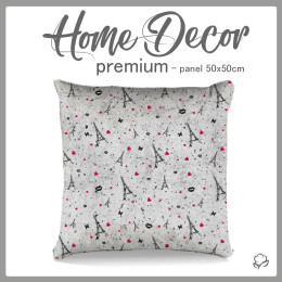 CUSHION PANEL - PARIS IN LOVE / concrete - HOME DECOR PREMIUM 