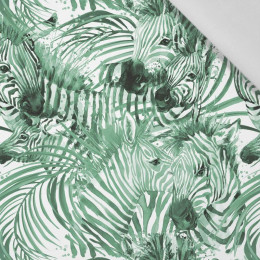 ZEBRA (green) / white - Cotton woven fabric
