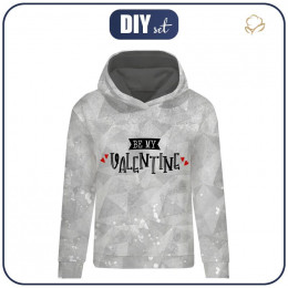 CLASSIC WOMEN’S HOODIE (POLA) - BE MY VALENTINE (BE MY VALENTINE) / ICE - looped knit fabric  