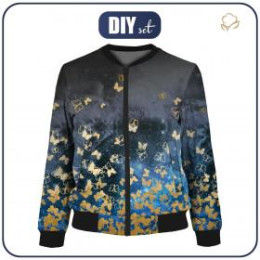 WOMEN’S BOMBER JACKET (KAMA) - BUTTERFLIES / gold - sewing set S