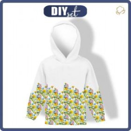 KID'S HOODIE "ALEX" (134/140) - LADYBIRDS IN THE MEADOW (IN THE MEADOW) - looped knit fabric