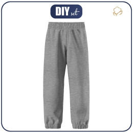 CHILDREN'S SOFTSHELL TROUSERS (YETI) - MELANGE LIGHT GRAY - sewing set