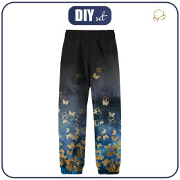 CHILDREN'S SOFTSHELL TROUSERS (YETI) - BUTTERFLIES / gold - sewing set