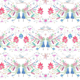 50cm CHILDREN FOLK / white - Cotton woven fabric