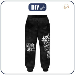 KID'S JOGGERS (ROBIN) - DAMASCO CONTOUR / black - sewing set