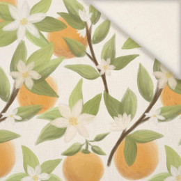 ORANGES no. 2 / ecru - Linen with viscose