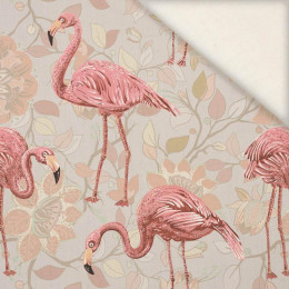 FLAMINGOS AND  TWIGS  - Linen with viscose