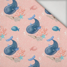 WHALES / bubbles (MAGICAL OCEAN) / pink - swimsuit lycra