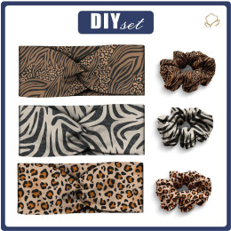 HEADBAND AND HAIR ELASTIC 3KPL - PATTERN 2 - sewing set teenager / adult