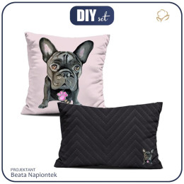 DECORATIVE PILOWS - BULLDOG / black