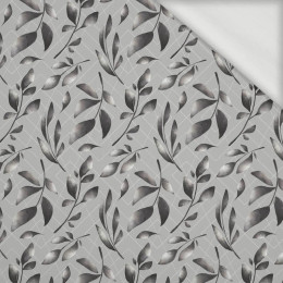  LEAVES pat. 14 / grey - looped knit fabric
