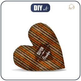 DECORATIVE PILLOW HEART - Super Grandpa / AUTUMN STRIPES