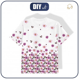 KID’S T-SHIRT - FLOWERS AND CLOVER (IN THE MEADOW) - single jersey