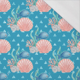 FISH AND SHELLS (MAGICAL OCEAN) / blue - single jersey with elastane 