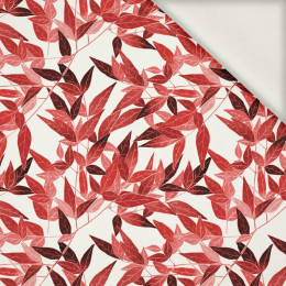 LEAVES pat. 7 (red) - viscose woven fabric