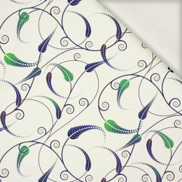 LEAVES pat. 5 (green) - viscose woven fabric