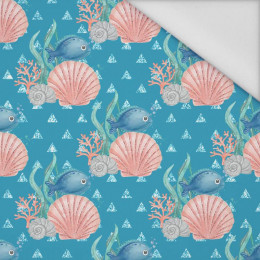 FISH AND SHELLS (MAGICAL OCEAN) / blue - Waterproof woven fabric
