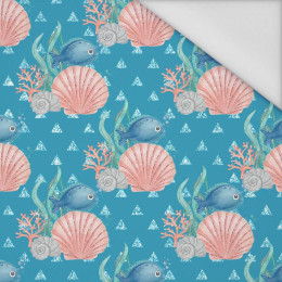 FISH AND SHELLS (MAGICAL OCEAN) / blue - Waterproof woven fabric