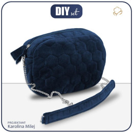 BOX BAG - DARK BLUE / velour