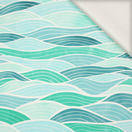 WAVES No. 2 / light blue - viscose woven fabric