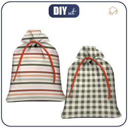 Gift pouches - STRIPES / CHECK  - sewing set