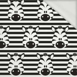 ZEBRAS / white - looped knit fabric