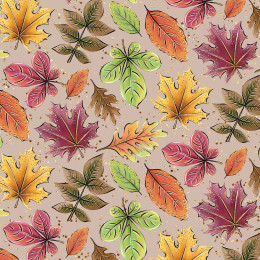 COLORFUL LEAVES MIX / beige (GLITTER AUTUMN)