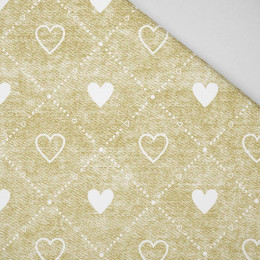HEARTS AND RHOMBUSES / vinage look jeans (gold) - Panama 220g