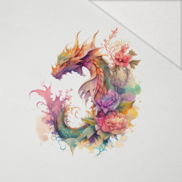 WATERCOLOR DRAGON PAT. 2 - panel (60cm x 50cm) Hydrophobic brushed knit