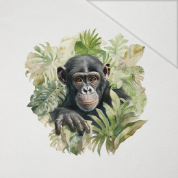 WATERCOLOR MONKEY - panel (60cm x 50cm) Hydrophobic brushed knit