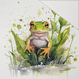 WATERCOLOR FROG - panel (75cm x 80cm) Hydrophobic brushed knit